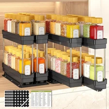 2 Pack Pull Out Spice Rack Organizer for Cabinet Slide Seasoning Kitchen Heavy