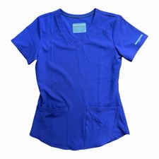 Skechers by Barco Scrub Top XS Purple V Neck Medical Uniform Stretch Women