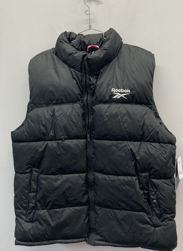 Reebok Men's Black Quilted Full Zip Puffer Vest Mock Neck NWT Size XL