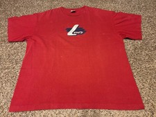 Vintage 90s Levi’s Logo T Shirt USA Made Red Single Stitch XL Distressed