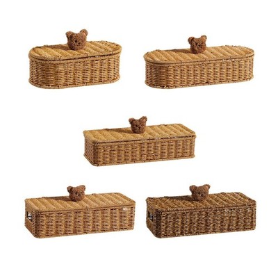 Imitation Rattan Lagerung Korb Rattan Bad Eitelkeit Tablett für Schlafzimmer
