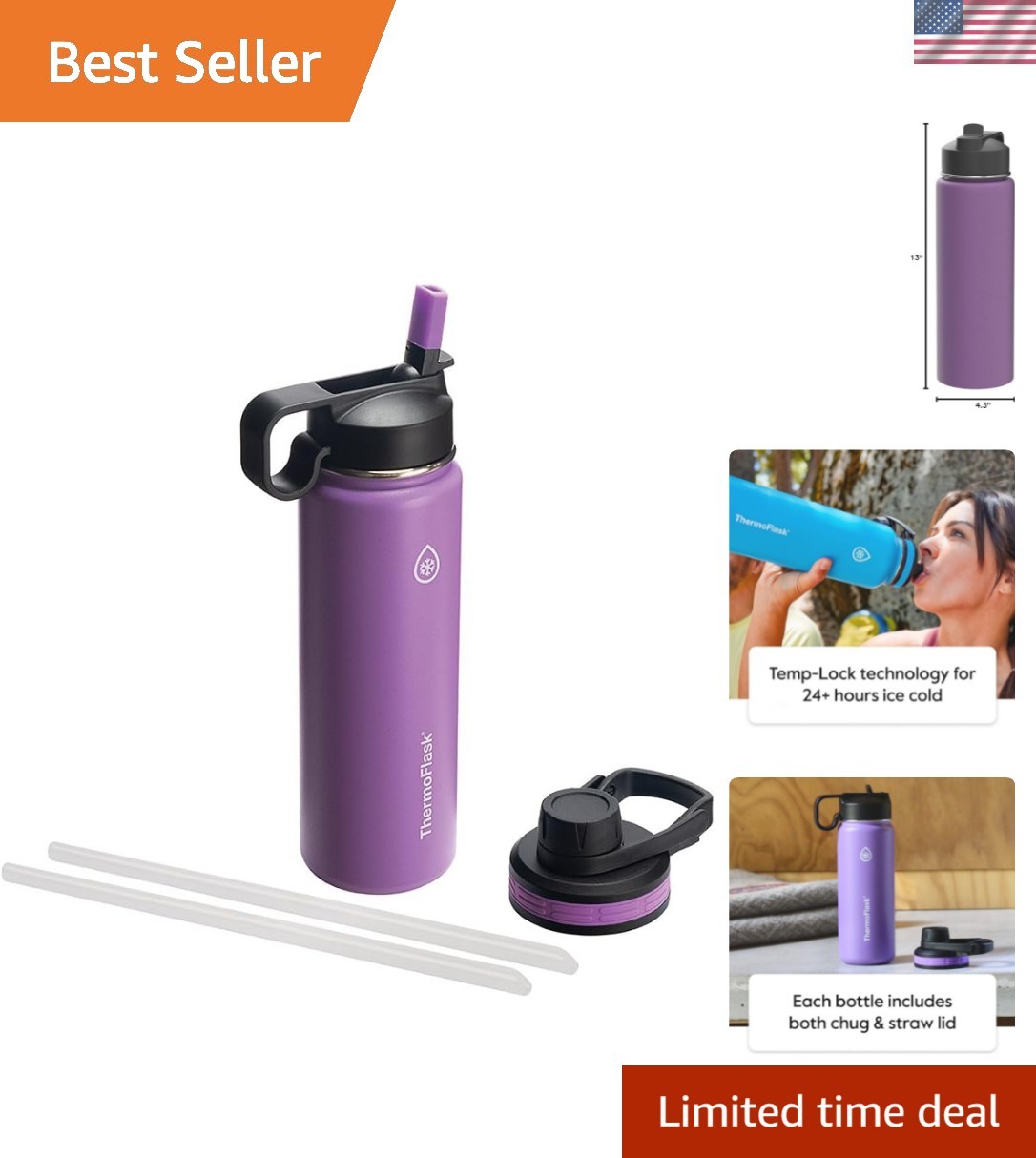 With Chug & Straw Lids For Active Lifestyles