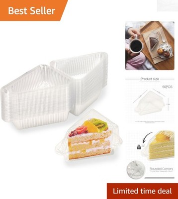 Stackable 50Pcs Disposable Cheesecake Containers - Elegant Take-Out Solution