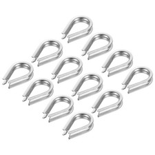 2mm 1/16Inch Wire Rope Thimble 12Pcs Cable Thimbles 304 Stainless Steel for Boat
