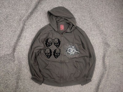Rare Vintage Reckless Scholars University Zip Gray Hoodie With Rhinestone LGB