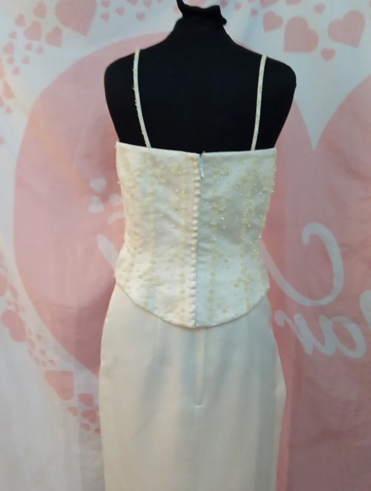 Wedding dress size 12 ivory satin Benjamin Roberts, see measurement chart, A - Image 4 of 4