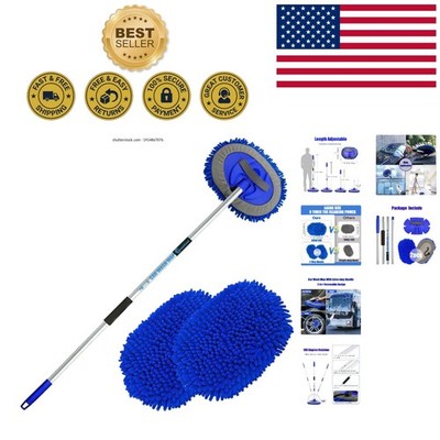 Versatile 62-Inch Microfiber Car Cleaning Mop - Scratch-Free for Home & Vehicles
