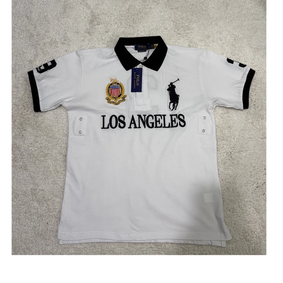 Ralph Lauren ポロシャツ ホワイト LOS ANGELES Polo Ralph Lauren Polo T-Shirt Los Angeles USA #3 Big Pony Luxury