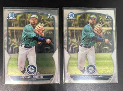 #ad 2023 Bowman 1st Chrome Prospects MICHAEL ARROYO 2x BCP 63 Seattle Mariners QTY $1.79