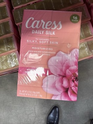 Caress Soap Daily Silk Beauty Bar, White Peach And Orange Blossom, 16 Counts