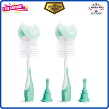 Munchkin Sponge Bottle Brush 2 Pack   Durable Baby Bottle Cleaner, Green