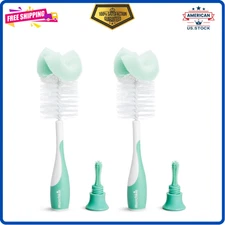 Munchkin Sponge Bottle Brush 2 Pack – Durable Baby Bottle Cleaner, Green