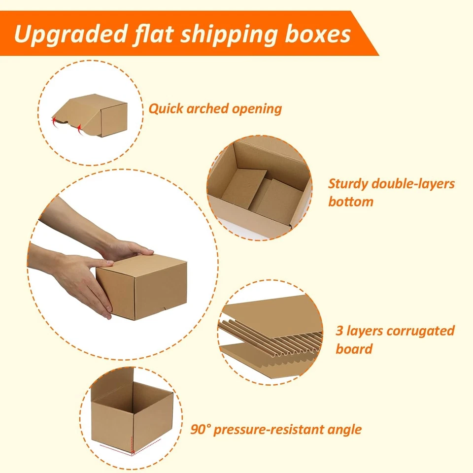 HORLIMER 7x5x4 inches Shipping Boxes Set of 25, Brown 7" x 5" x 4",  - Image 3 of 4