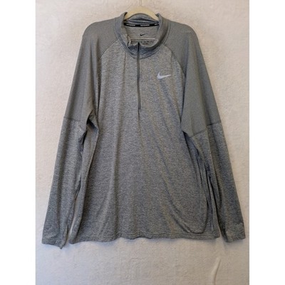 Nike Running Dri-FIT 1/4 Zip Pullover Gray Heather Mens XXL