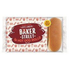 Hot Dog Rolls Sausage Bread Buns 4 Pack x 3 (Total 12 Buns)