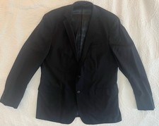 Land  s End Blazer/Suit Jacket Men  s 44 Long Traditional Fit Wool-Black