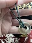 Vintage Gold Tone Articulated Fish Pendant Necklace Leather Cord & Earrings — photo 7