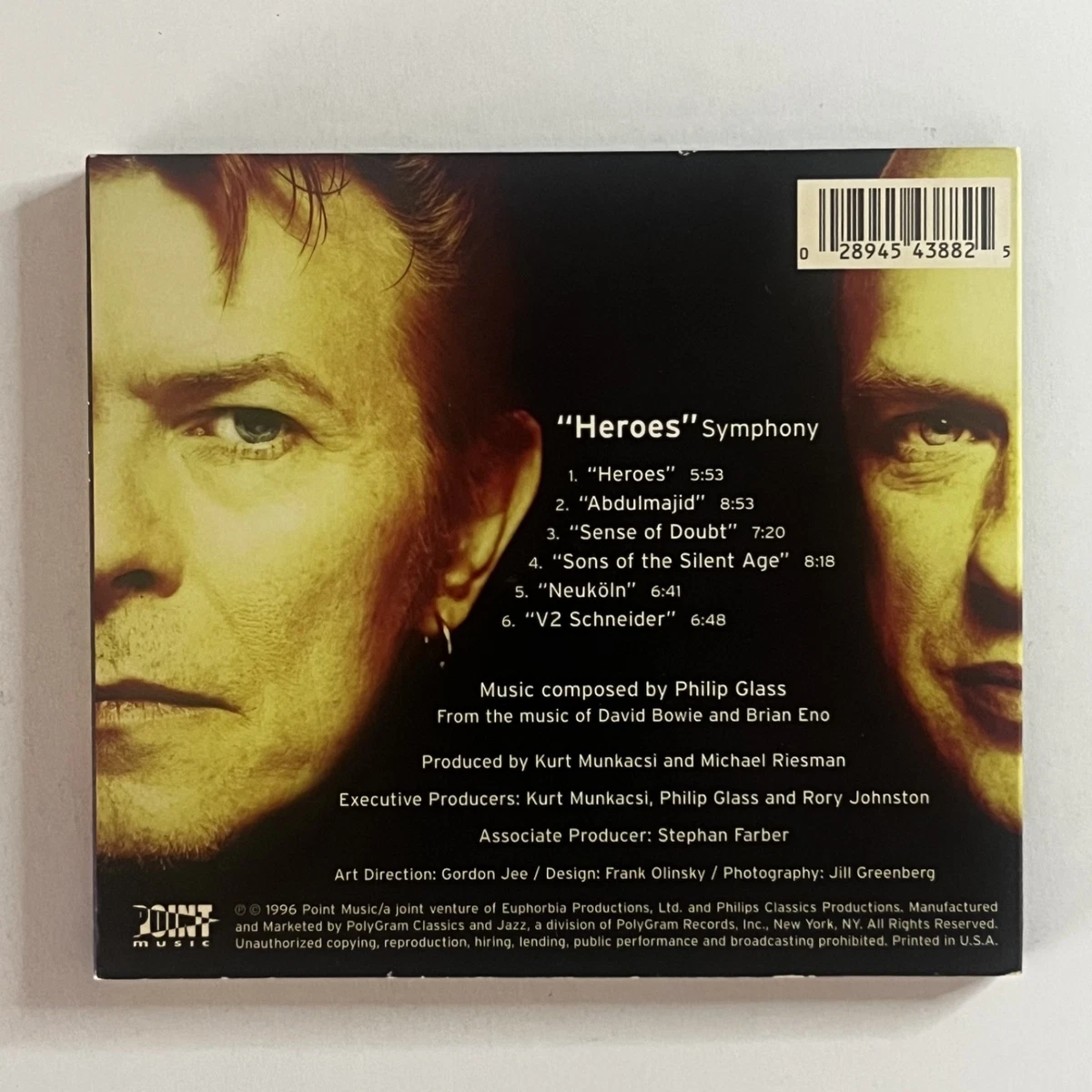 Philip Glass Heroes Symphony CD Very Good Condition – Free Shipping AUS