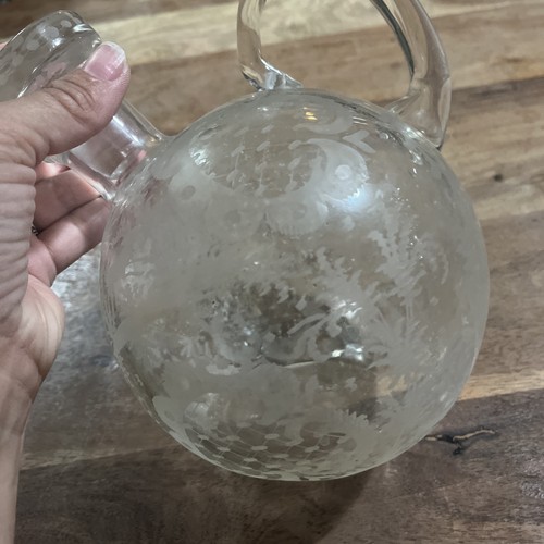 Cambridge Rose Point kugelförmiger kippbarer Dekanter mit Stopfen Ölflasche 7,5" hoch - Bild 8 von 12