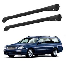Nissan Stagea WC34 Wagon1996-2001 for Roof Rack Cross Bars Black Raised Rails