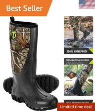 Rubber Boots for Men Multi-Season, Waterproof Rain Boots with Steel Shank