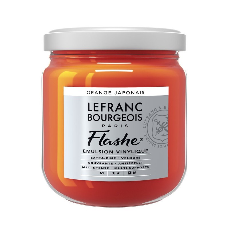 Peinture Flashe Lefranc Bourgeois orange japonais 476 à opacité totale et fini mat
