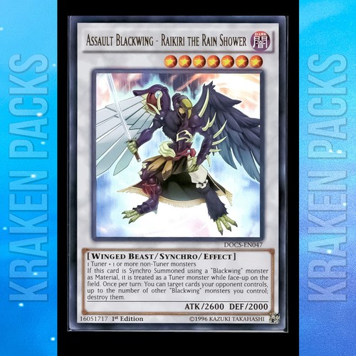 YUGIOH Assault Blackwing Raikiri Rain Shower DOCS-EN047 Ultra 1ST NM PACK FRESH - Picture 1 of 2