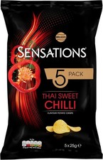 Walkers Sensations Thai Sweet Chilli Crisps 5x25g Potato Crisps Snacks