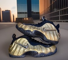 Nike Foamposite Pro Men’s Sneakers 10.5 Metallic Gold Basketball Athletic Sports