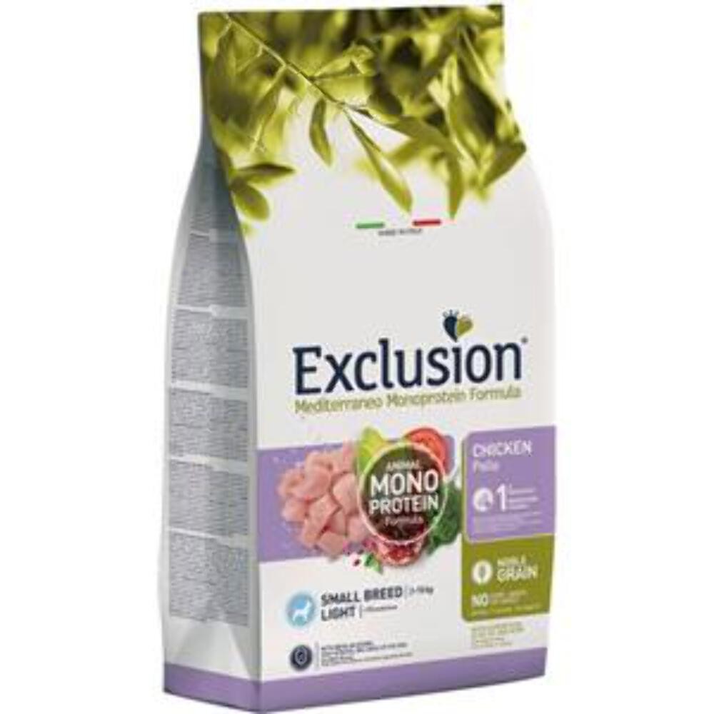 EXCLUSION NOBLE GRAIN SMALL BREED LIGHT CON POLLO 2 KG.