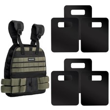 Tactical Adjustable Weighted Vest with Weight Plates Included, Quick Release ...