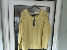 Ruth Langsford Long Sleeve Pointelle Jumper Size UK 2XL Lemon