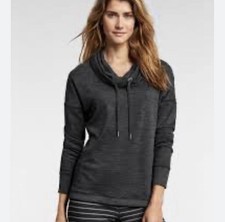 Athleta Blissful Charcoal Gray Cowl Neck Pullover Knit Sweater Hoodie XXS