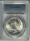 1923 D  PEACE DOLLAR PCGS MS 64+