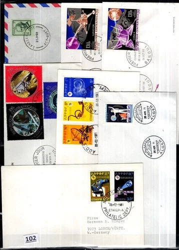 // ETHIOPIA, ALGERIA, CAF, AUSTRALIA 1981 - 7 FDC - SPACE
