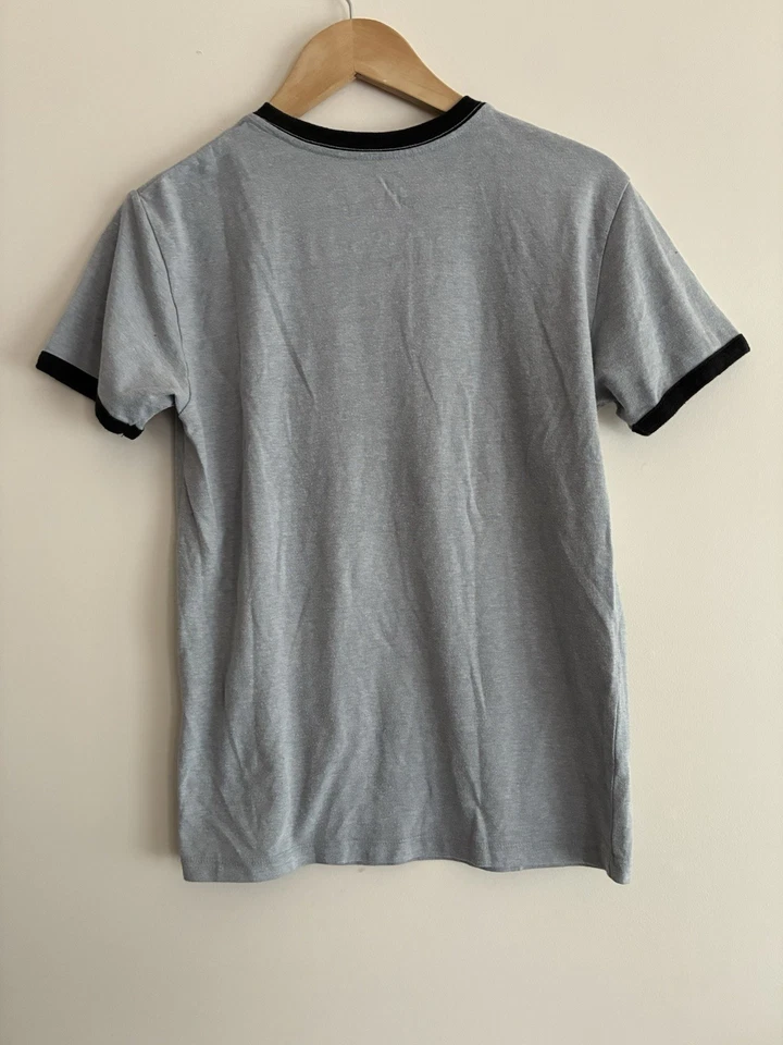 Super Mario Kids Boys Cotton Polyester Blend Ringer Short Sleeve Shirt Gray XL - Image 4 of 4