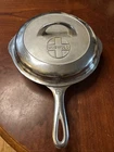Griswold chrome Skillet Large Logo 699 W/ Lid 1096 Button logo Vtg Cast Iron