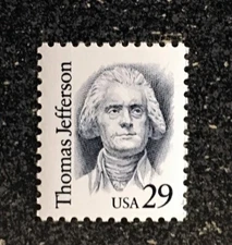 USA1993 #2185 29c Thomas Jefferson President - Great American Single  mint