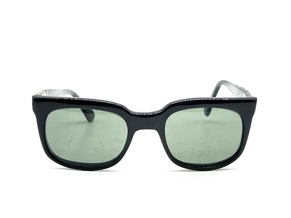 Óculos de sol Persol vintage Ratti Itália K.H.V Wayfarer verde lente preto década de 1960 - Imagem 2 de 4