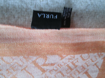 Écharpe FURLA Vintage En Mousseline - Orange - Dimensions 43x170 Cm - Foulard Carré Ou Bandana