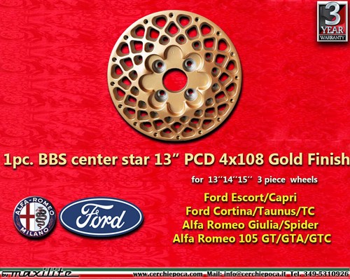 wheel star 13" x cerchio 13 14 15" x 3 piece wheels Fiat Ford BMW NSU Mini - Foto 38 di 73