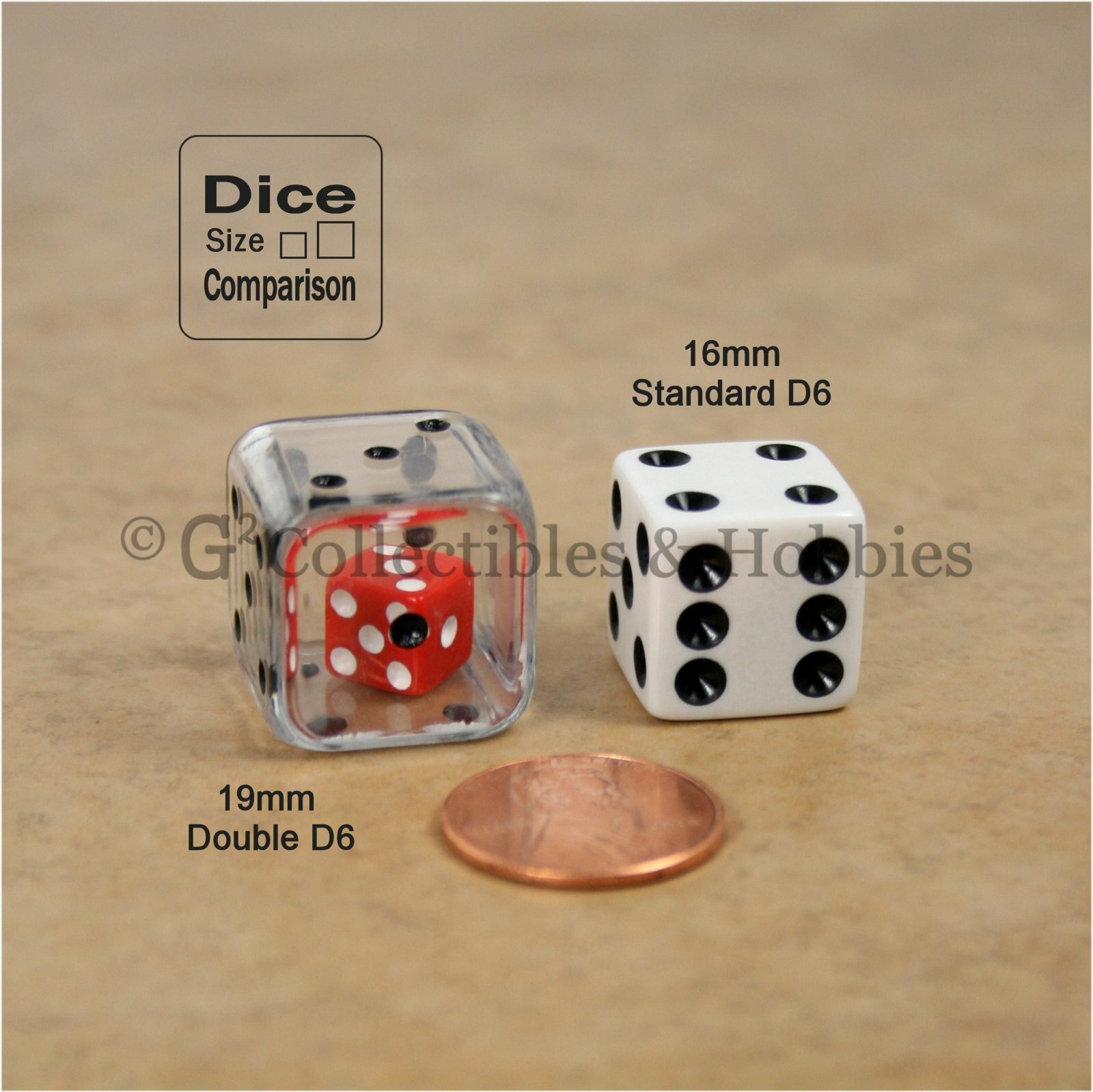 New 6 DOUBLE DICE Set - 6 Colors RPG D&D Game Math Six Sided 19mm 3/4 inch D6 