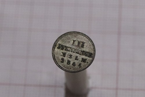 🧭 🇩🇪 GERMANY MECKLENBURG-SCHWERIN 3 PFENNIG 1844 SILVER B79 #Z7424 - Picture 2 of 3