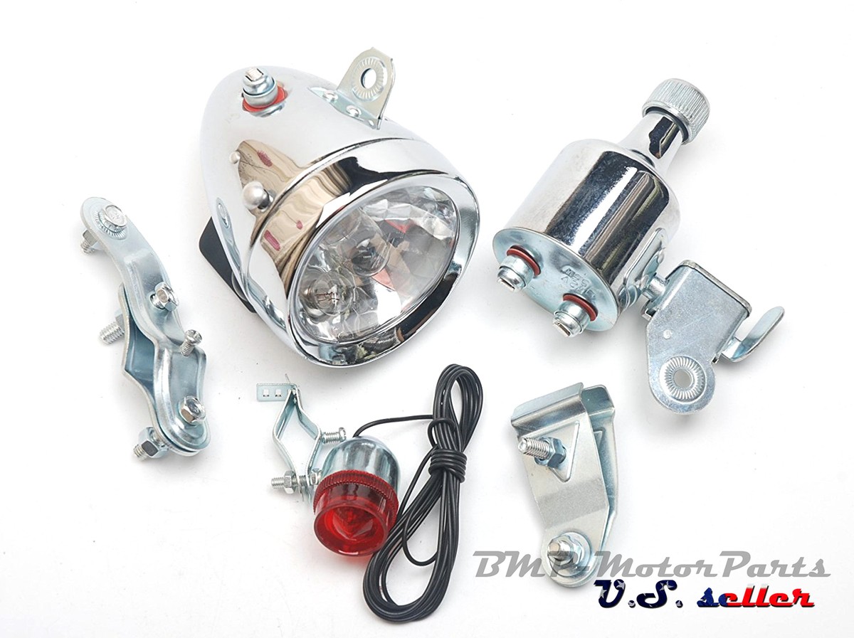 Bicycle Motorized Bike Friction generator Dynamo Headlight Tail