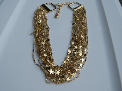 BCBGeneration Gold Tone Multi-Strand Star Necklace - New