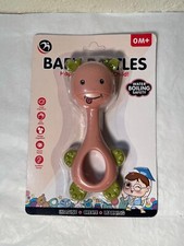 Giraffe Baby Rattle, Pink with Green Ears Infant Toy Teether