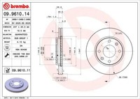 2X Brembo 09.9610.11 Bremsscheibe