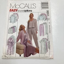 McCall's 9651 Size XS - M Nightgown Robe Sleepwear Pants Uncut Factory Folds