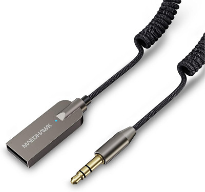 Maedhawk Aux Bluetooth 5.3 Empfänger, Auto Bluetooth Aux Adapter 3,5mm Empfänger Ein