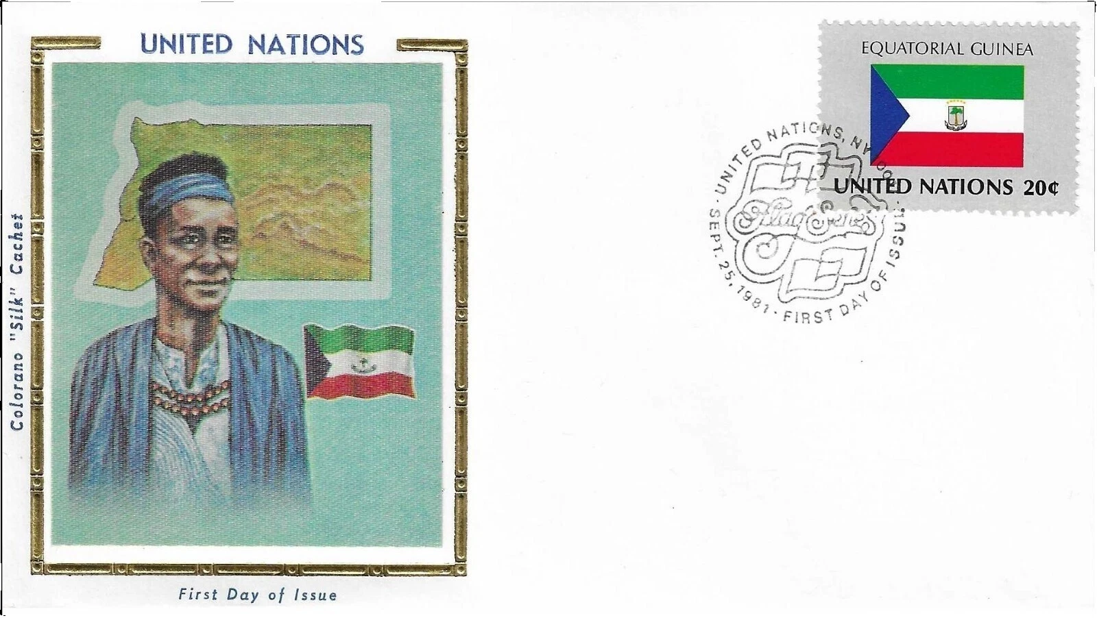 Sobre de Primer Día de estampillas de Guinea Ecuatorial
